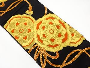 アンティーク　組紐に鏡裏模様織り出し袋帯（着用可）